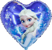 Шар фольга с рисунком 18'' FL сердце Холодное сердце Эльза