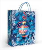 Пакет бумажный 18*23 см Шар на синем фоне