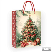 НГ Пакет бумажный MS 14х18см Новогодняя ёлка