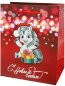 Пакет бумажный M 18х23см Пони с подарком