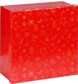 НГ Коробка Квадрат 19х19х11см Новогодняя пора