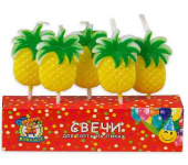 Свеча набор Ананасы 6см (уп5) Миленд