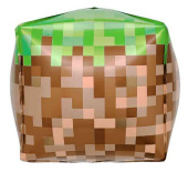 Шар фольга с рисунком 22"FL куб Пиксели Герои