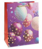 Пакет бумажный M 18х23см Невероятные шарики Дизайн №3 Сиреневый ДБ