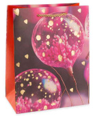 Пакет бумажный L 26х32см Невероятные шарики Дизайн №1 Розовый ДБ