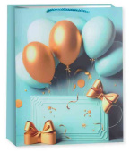 Пакет бумажный M 18х23см Праздничные шары Дизайн №4 ДБ