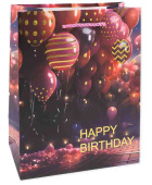 Пакет бумажный L 26х32см Фееричный день рождения Дизайн №4