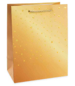 Пакет бумажный XL 31х41см Звездное сияние Дизайн №4 Золото Металлик