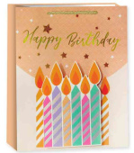 Пакет бумажный M 18х23см Милый праздник Дизайн №3 Металлик