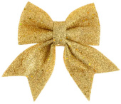 Декоративное украшение бант Праздничный Золото с блестками 12х15см (уп2) ВВ
