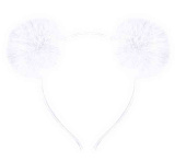 Ободок Пушистые помпончики Белый ВВ