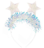 Ободок Сверкающие звезды Белый с блестками ВВ