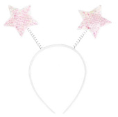 Ободок Сверкающие звезды с пайетками Белый Хамелеон с блестками ВВ