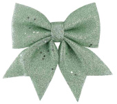 Декоративное украшение бант Праздничный Мятный с блестками 15х20см ВВ