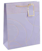 Пакет бумажный XL 31х41см Тонкие линии Дизайн №2 Сиреневый Металлик