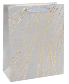 Пакет бумажный XL 31х41см Золотые нити Дизайн №3 Серебро Металлик