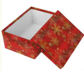 НГ Коробка прямоугольник 35х27х15см Снежинки