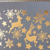 НГ Коробка прямоугольник 29х21х8см Золотые Олени Серый