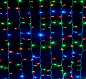 НГ Гирлянда электрическая Водопад РазноцветныйБелыйТеплый 3х3мАА