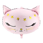Шар фольга фигура голова Кошка Pink 19" 48см PD