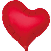 Шар фольга без рисунка 18" ibrex сердце изгиб металлик Рубиновый