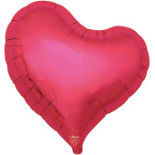 Шар фольга без рисунка 18" ibrex сердце изгиб металлик Красный