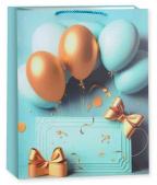 Пакет бумажный XL 31х40см Праздничные шары Дизайн №4