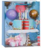 Пакет бумажный L 26х32см Яркий День Рождения Дизайн №1 ДБ