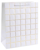 Пакет бумажный L+ 31х44см Золотые квадраты Дизайн №3 ДБ