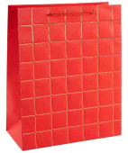 Пакет бумажный L+ 31х44см Золотые квадраты Дизайн №2 ДБ