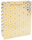 Пакет бумажный L 26х32см Золотой паттерн Дизайн №3