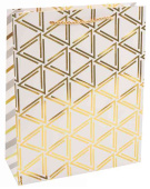 Пакет бумажный L 26х32см Золотой паттерн Дизайн №1