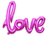 Шар фольга Буквы надпись Love Фуше 22" 56см FL