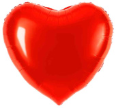 Шар фольга без рисунка 24"FL сердце металлик Красный