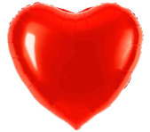 Шар фольга без рисунка 32" FL сердце металлик Красный