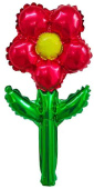 Шар фольга мини с клапаном Цветок Красный 17" 43см FL