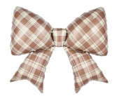 Шар фольга фигура Бант Клетка Виши Бежевый Сатин 38" 97см FL (упак)