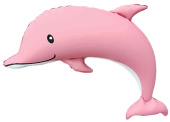 Шар фольга фигура Дельфин Розовый Сатин 46" 117см FL