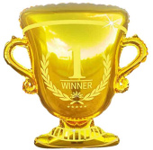 Шар фольга фигура Кубок Чемпиона Золото 29" 74см FL (упак)