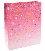 Пакет бумажный L 26х32см Звездные искры Дизайн №2 ДБ