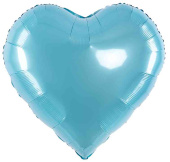 Шар фольга без рисунка 32" FL сердце металлик Голубой