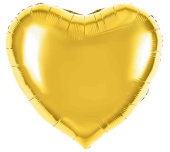 Шар фольга без рисунка 63" FL сердце Металлик Золото
