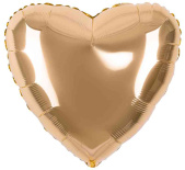 Шар фольга без рисунка 18" Fm сердце металлик Античное золото
