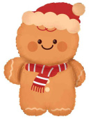 Шар фольга фигура Пряничный человечек в колпачке 29" 74см FL (упак)