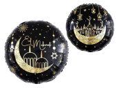 Шар фольга с рисунком 18" FL Круг Сказки Востока Рамадан Черный