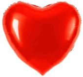 Шар фольга без рисунка 63" FL сердце Металлик Красный
