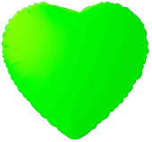 Шар фольга без рисунка 18"ВЗ сердце Неон Зеленый Green