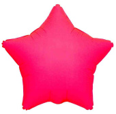Шар фольга без рисунка 18"ВЗ звезда Неон Розовый Pink