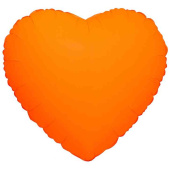 Шар фольга без рисунка 18"ВЗ сердце Неон Оранжевый Orange