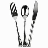 Столовые приборы Вилки Ложки Ножи: 3х6 Серебро металлик уп18 ВВ